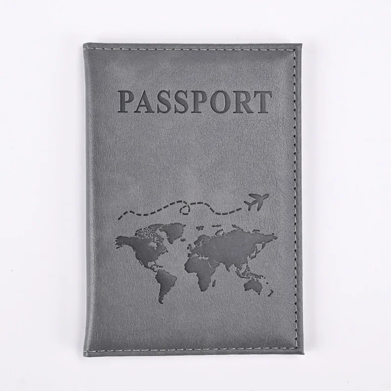 Mapa padrão pu porta-passaporte feminino me capa de passaporte carteira de viagem clipe de bilhete de vôo id titular do cartão de crédito acessórios de viagem