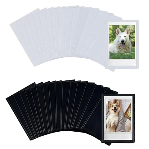 10 Pack Magnetic Picture Frames Hold 2.5×3.5 inch Photo Reusable Pocket Photo Frames for Fridge and Locker (Black or White)