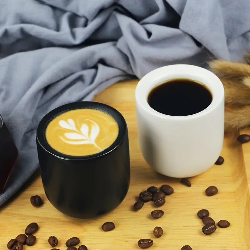 Thickened 100ml Ceramic Coffee Mug with Good Insulation Effect for Home Restaurant Tea Milk Use Black White Espresso Coffee