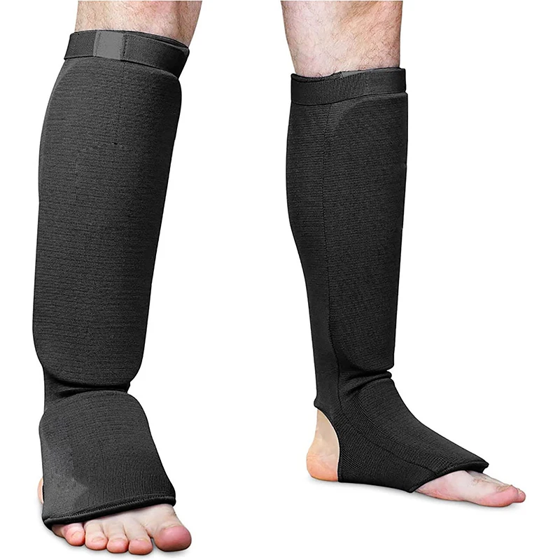 Cotton Boxing Shin Guards MMA Instep Ankle Protector Foot Protection TKD Kickboxing Pad Muaythai Training Leg Support Protectors