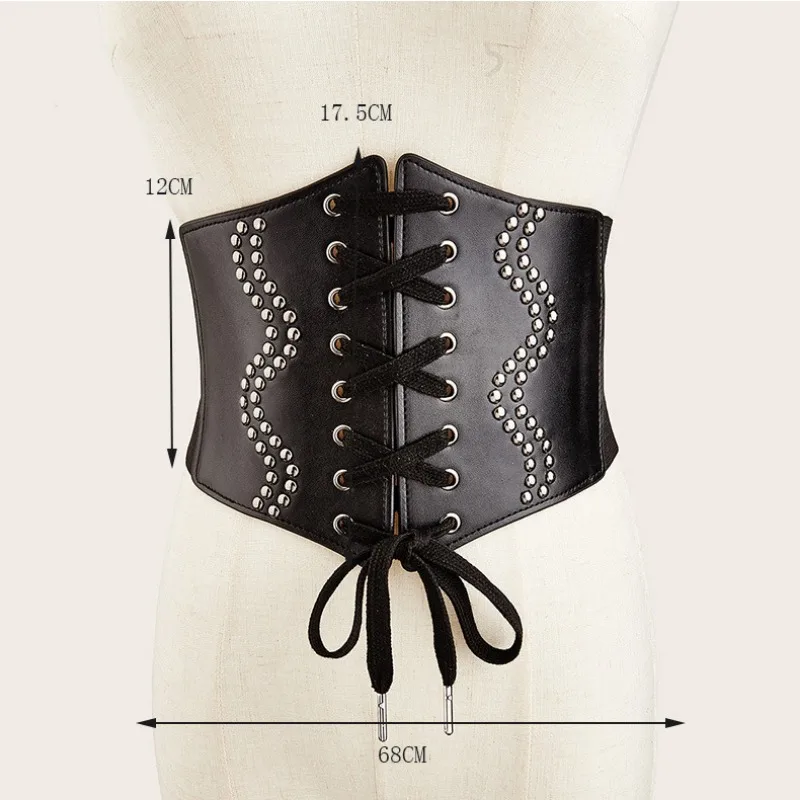 Plus Size Designer Belts For Women High Quality Wide Big Stretch Cummerbunds Female Waist Y2K Black Corset Belt Goth Punk