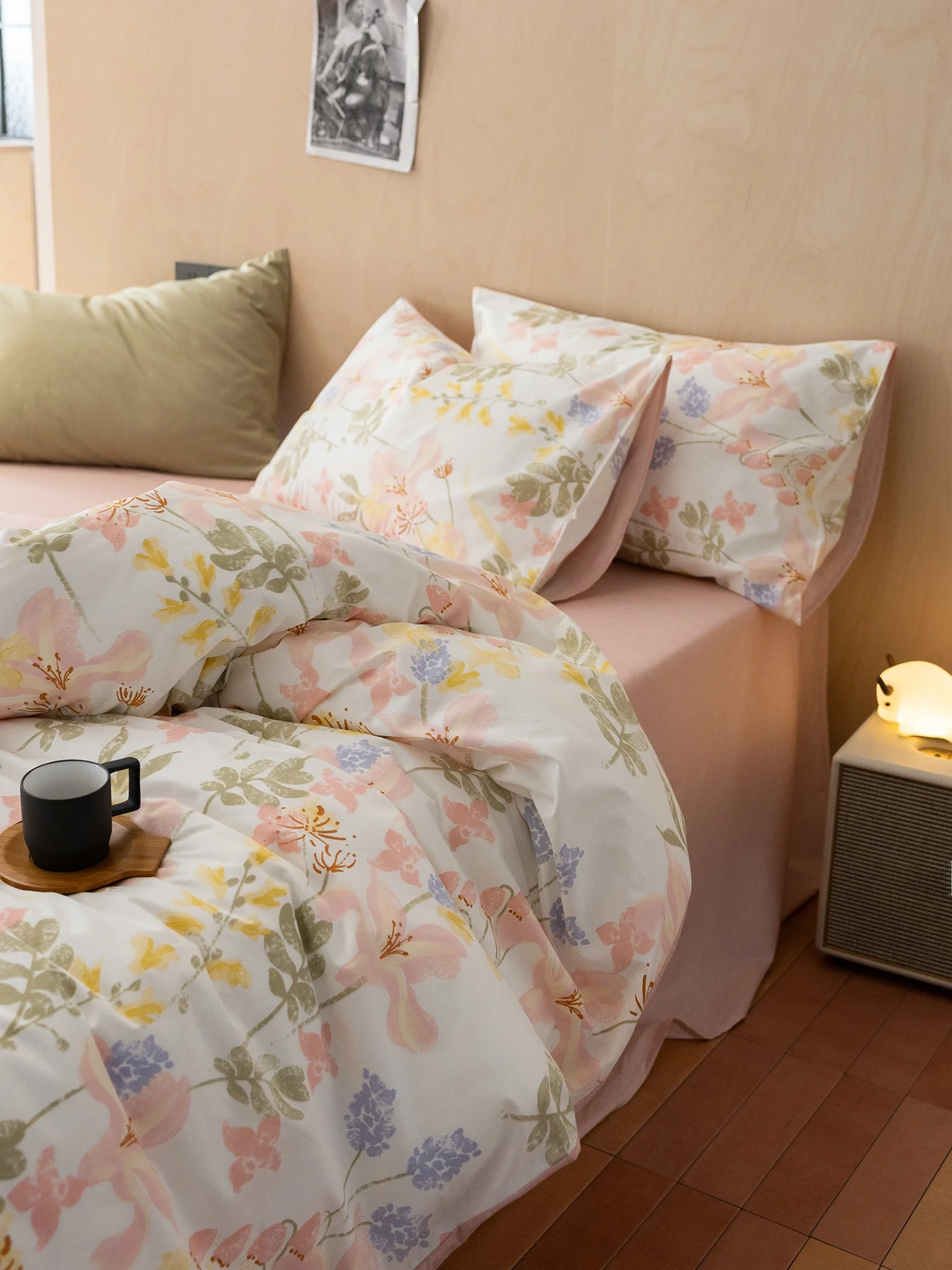 

Комплект постельного белья из чистого хлопка с цветочным принтом в деревенском стиле, четыре предмета, для домашнего использования, из хлопковой ткани