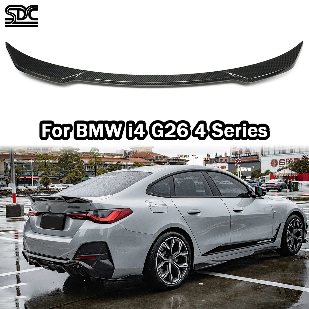 

MP Style Rear Spoiler For BMW i4 M50 G26 4 Series 430i M440i Gran Coupe Prepreg Dry Carbon Fiber Rear Trunk Bootlid Spoiler Wing