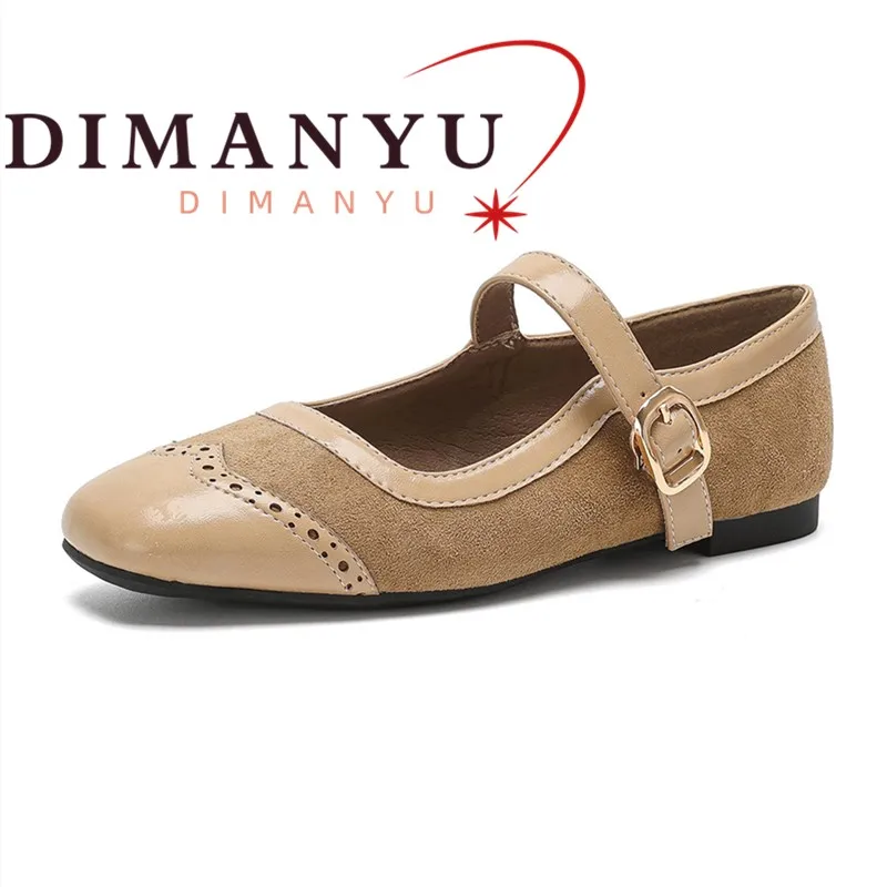 

DIMANYU Mary Jane Shoes Women 2026 New Retro Brogues Shoes Women Large Size Shallow Ballet Flats For Women