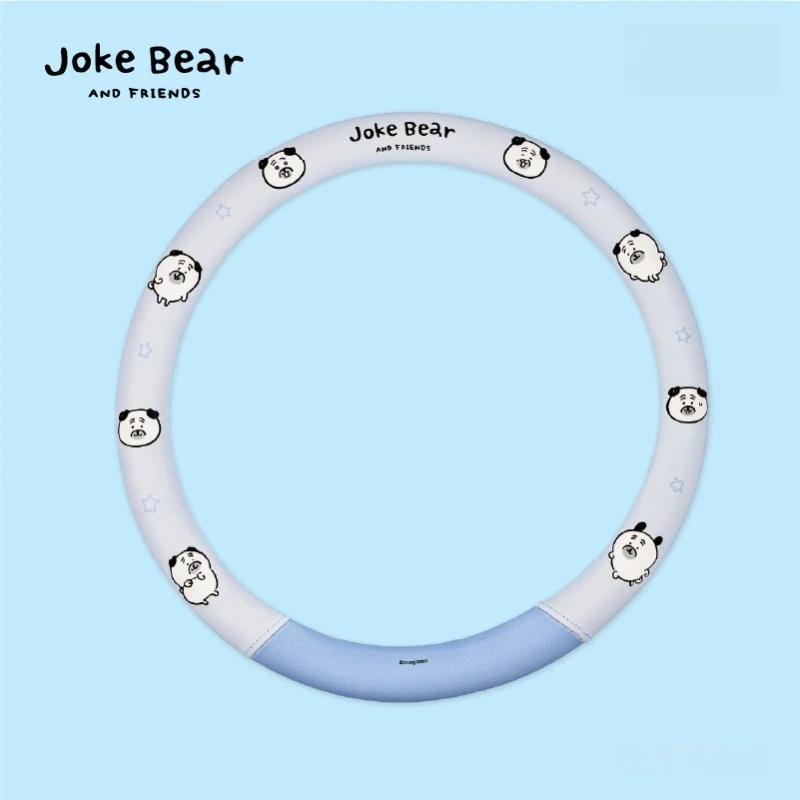 Anime Chiikawa Joke Bear Auto Steering Wheel Cover PU Thick Non Slip Wear Resistant Comfort Grip Easy Clean All Season Car Decor