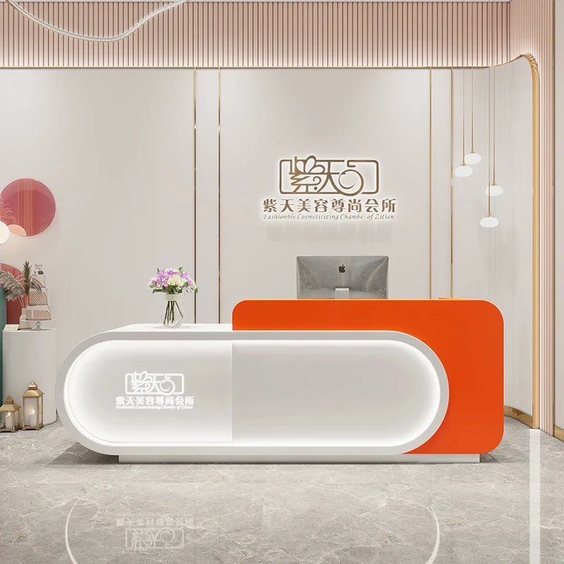 

Led Cash Counter Black Reception Desk Mirror Center Table White Salon Pulpitos Wooden Churches Shop Bureau Meuble Front Clothes