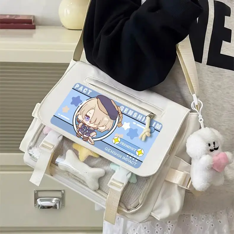 Genshin Impact Pain Funina Navilette Anime Unisex Commuter Large Capacity Versatile Shoulder Bag A