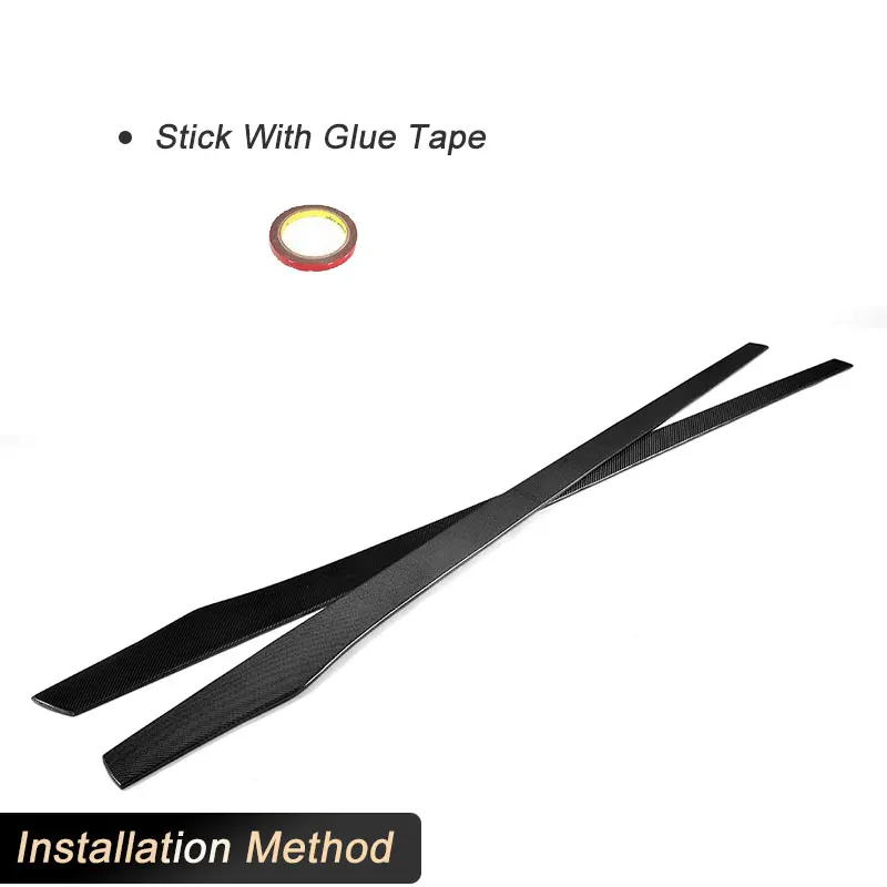 Universal Car Side Skirts Extensions Carbon Fiber for BMW F06 F12 F13 M6 F80 F82 M3 M4 2013-2019 Side Apron Lip Body Kits FRP