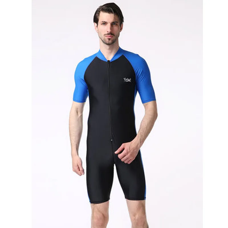 Men Women One Piece Short Sleeve Rash Guard Water Sport Wetsuit Spearfishing Diving Suit Surfing Swimwear Beach Wear Body Suits
