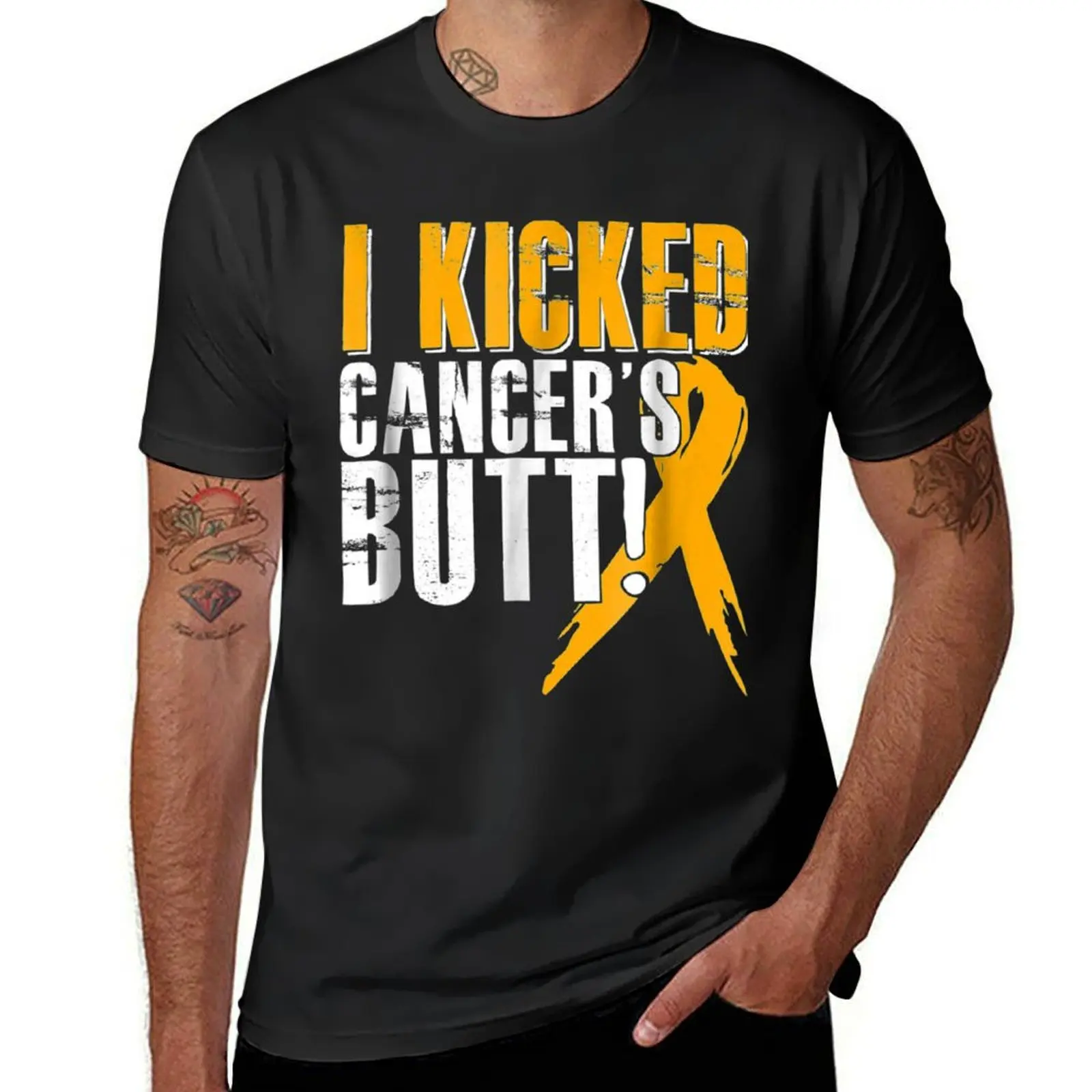 

Childhood Cancer Awareness Survivor Kicked Butt Kids T-Shirt plus size tops new edition men workout shirt