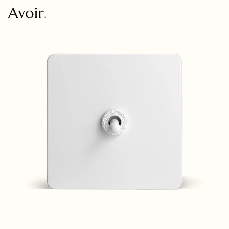 

Avoir Relief Design Panel Toggle Switch White Round Lever 2 Way Wall Electrical Socket 16A Dual Power Plug Led Light Dimmer 250V