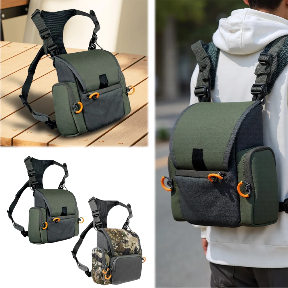 Modische Geschirrtasche, leichte Polyester-Rucksäcke für die Jagd, Wandern, mit Entfernungsmesser-Tasche und Regenschutz, Bino-Taschen