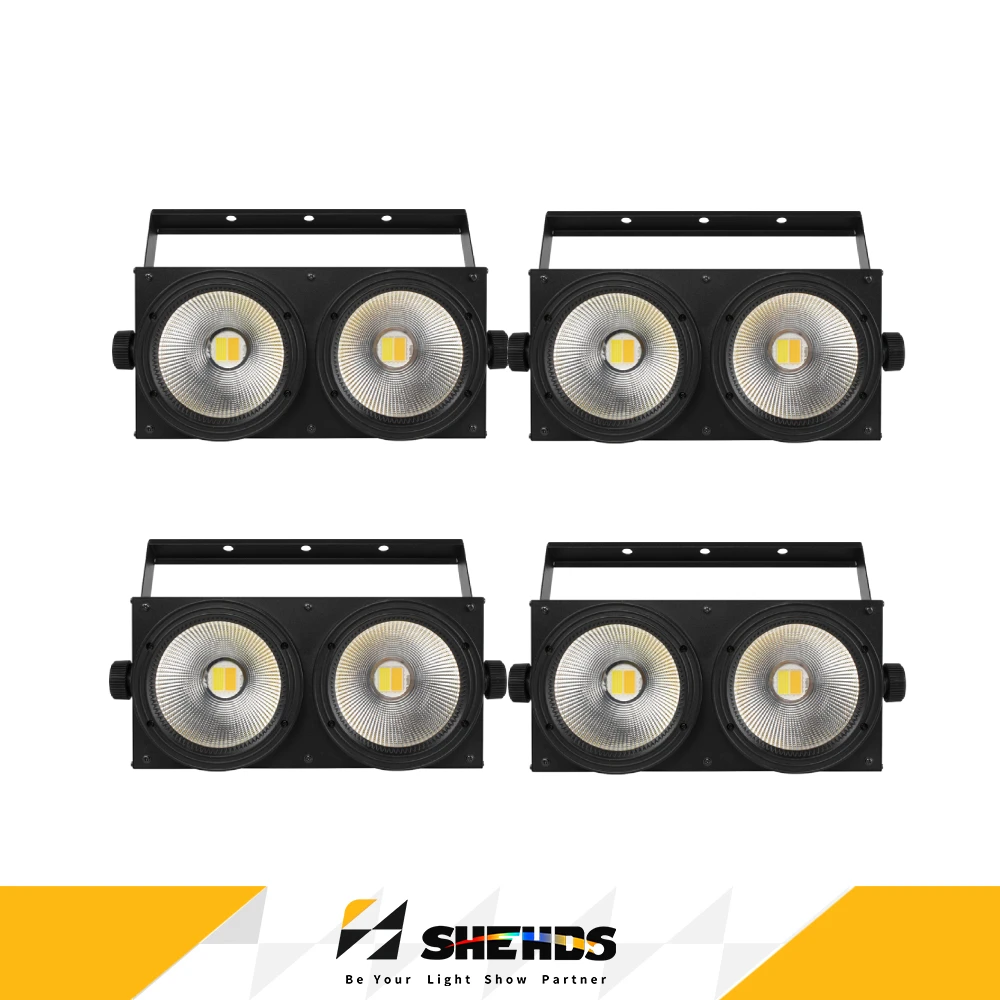 SHEHDS 2/4 Stück LED 2-Augen 200W COB LED Blinder-Licht Theaterbeleuchtung DMX Bühnenlicht für Theater Konzert-Equipment Hochzeit Konzert