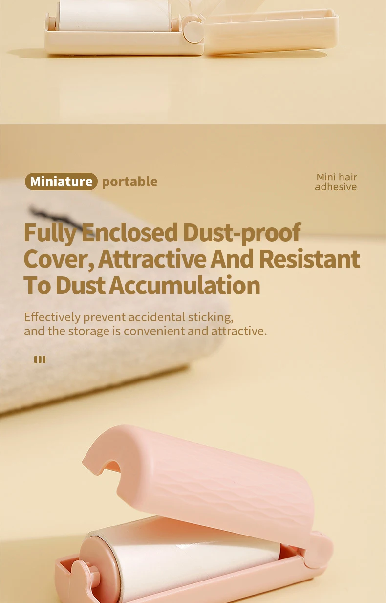 Mini Faltbare Fusselrolle Tragbarer Klebriger Tierhaar-Entferner Abreißbares Klebepapier Staub- und Fluschenreiniger für Kleidung Sofa Reisegebrauch – Detail 8
