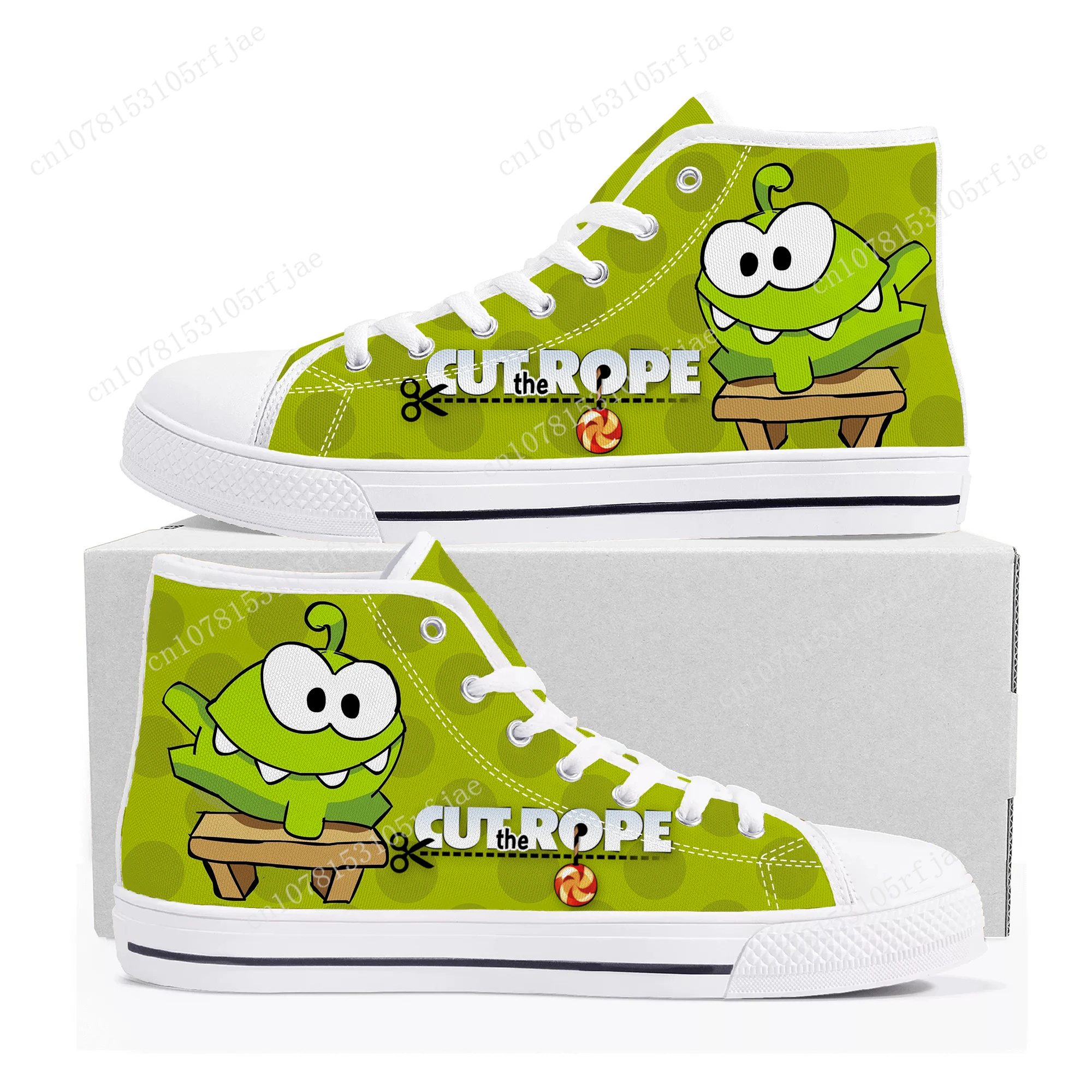 Cut The Rope High Top Sneakers Cartoon Game Mens Womens Teenager High Quality Fashion Canvas Shoes Casual Tailor Made Sneaker