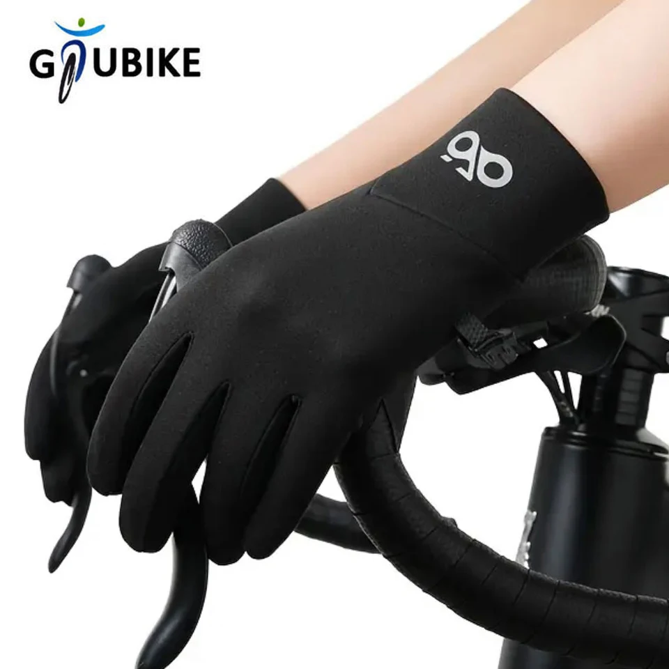 GTUBIKE 1 زوج الرجال الشتاء الرياضة في الهواء الطلق قفازات الجري مقاوم للماء الدافئة رقيقة المخملية لمس الدراجات قفازات التنزه #1