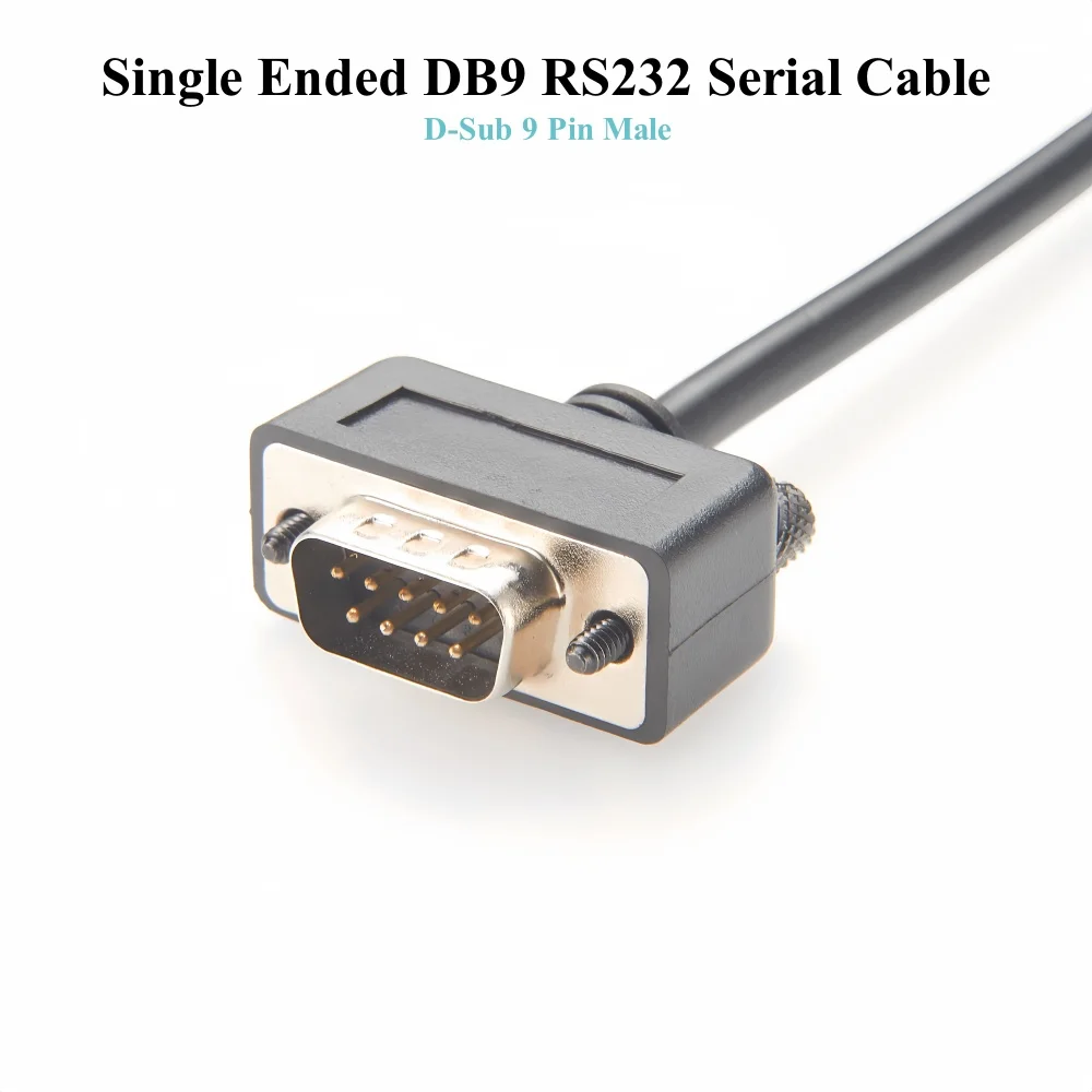 Low Profile DB9 RS232 seriële adapterkabel, 180 graden slanke D-Sub 9-pins mannelijke RS232 seriële communicatiekabel met één uiteinde 1M