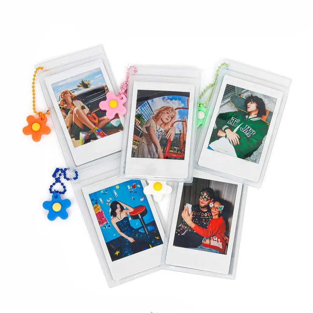 5pcs Star Small Card Sleeve For Fujifilm Instax Mini 11/12/7+ Portable 3-Inch Photo Storage PVC Transparent Waterproof Card Case