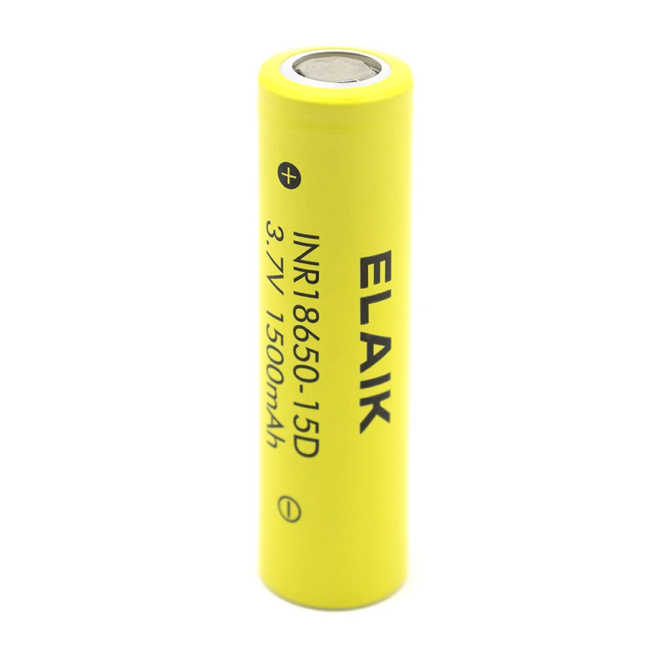 ELAIK-Nova bateria de lítio recarregável, 1500mAh INR18650, 3.7V, 15D, adequada para fontes de alimentação móveis e ferramentas elétricas, 4pcs