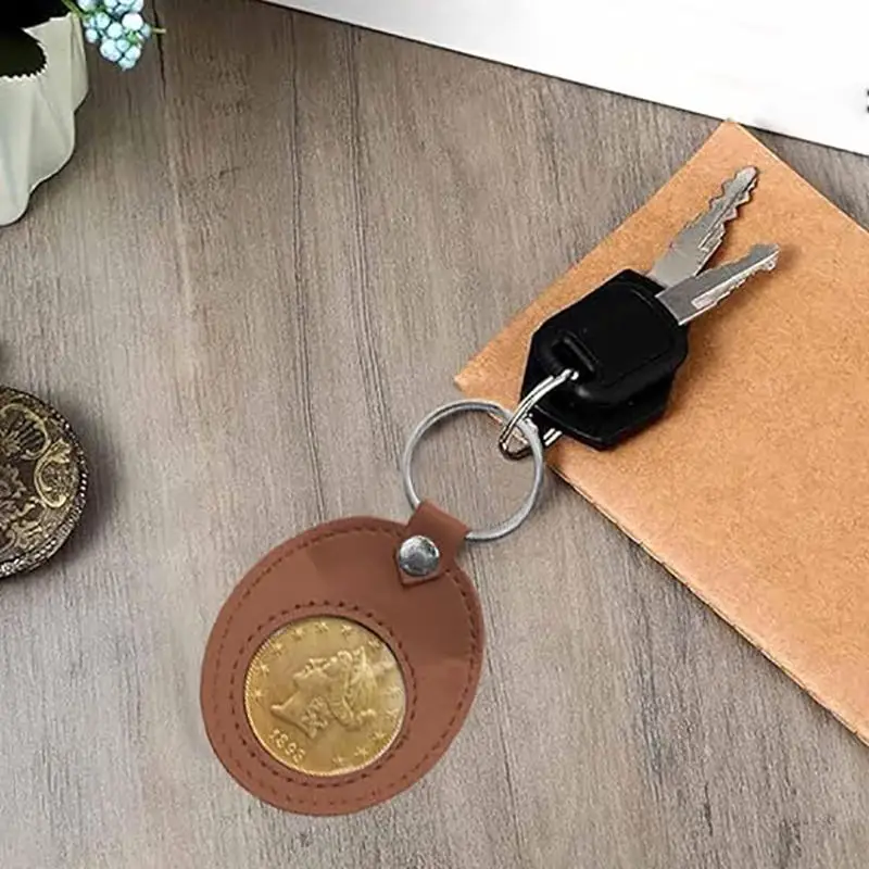 

Leather Keychain for Apple AirTag Protective Case Cover Waterproof Luggage Anti-Loss Keyring AirTags Accessories for Tag Pendant