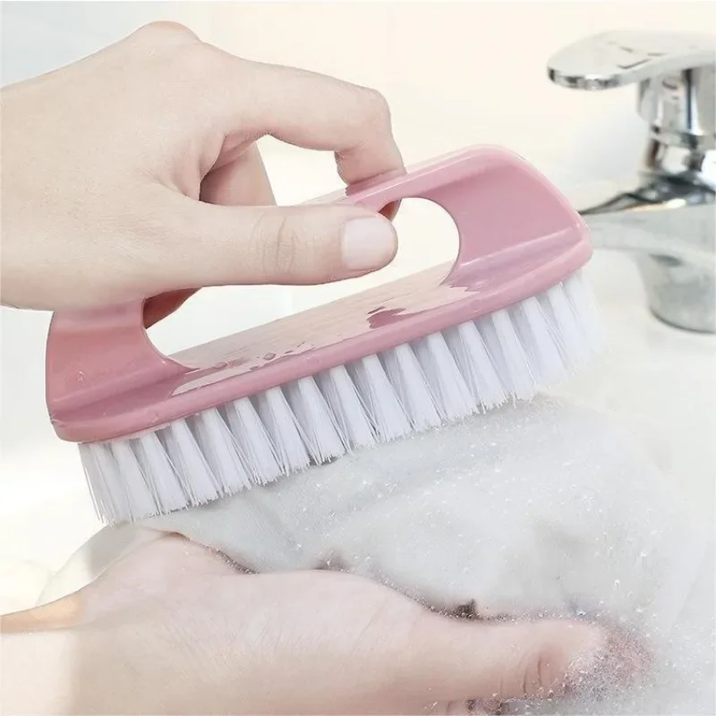 1PC Stiff Bristle Shoe Wash Plastic Brush Multi-functional Household Hand-held Cleaning Brush Laundry Bathroom Brush