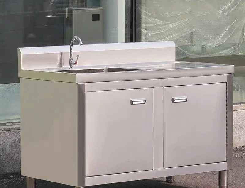 

Stainless steel, commercial, thickened, pool cabinet, one-piece, sink, single and double pool