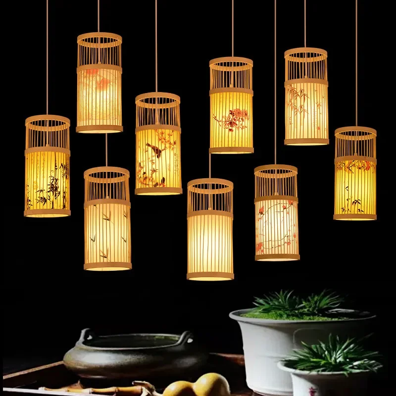 

Bamboo Chandelier Chinese Style Tea Room Hotel Living Room New Chinese Style Lantern Hot Pot Restaurant Restaurant Bamboo Lamps