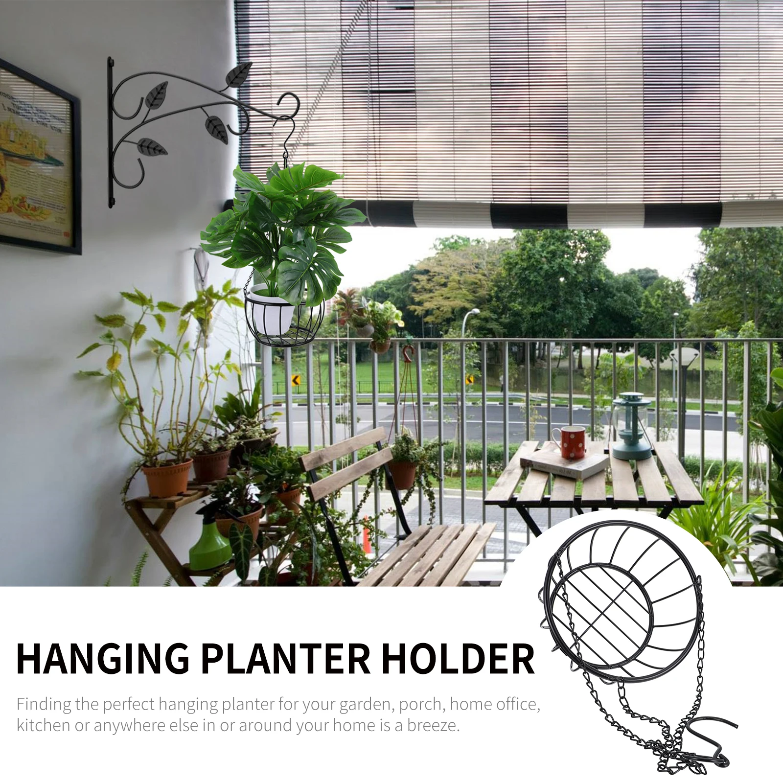 

Hanging Planter Basket Durable Safe Balcony Home Office Kitchen Courtyard Hanging Pot Plant Holder Garden Supplies
