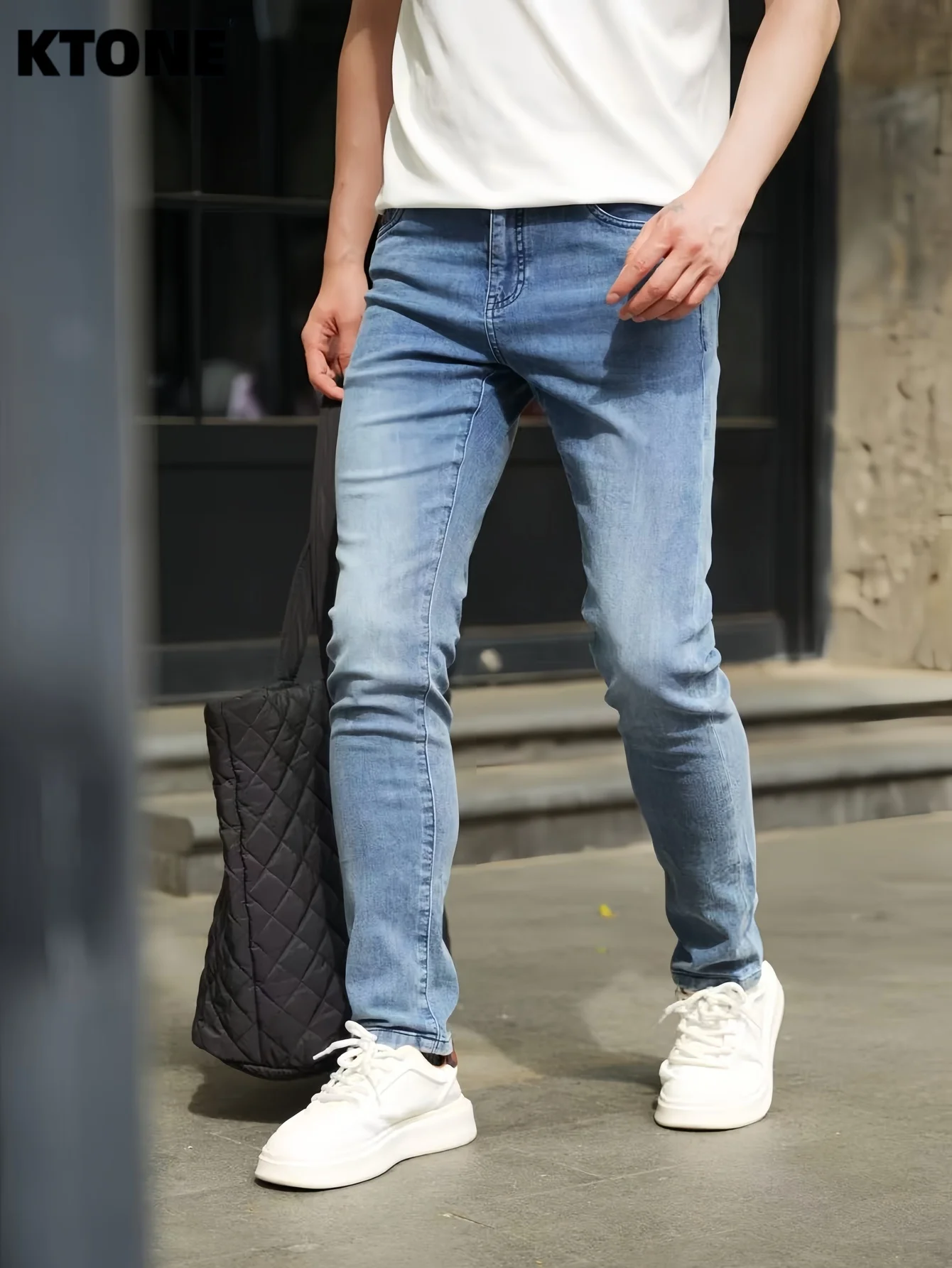 

Minimalist Jeans Unisex Blue Slim Denim Y2K Drip For Dating Original No accessories or belts included