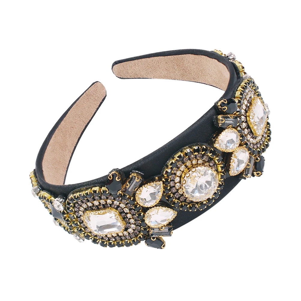 

1pc Glass Rhinestone Vintage Fashion Hair Hoop Wide Hair Hoop Fashion Headdress Party Daily Wear Women Gift White