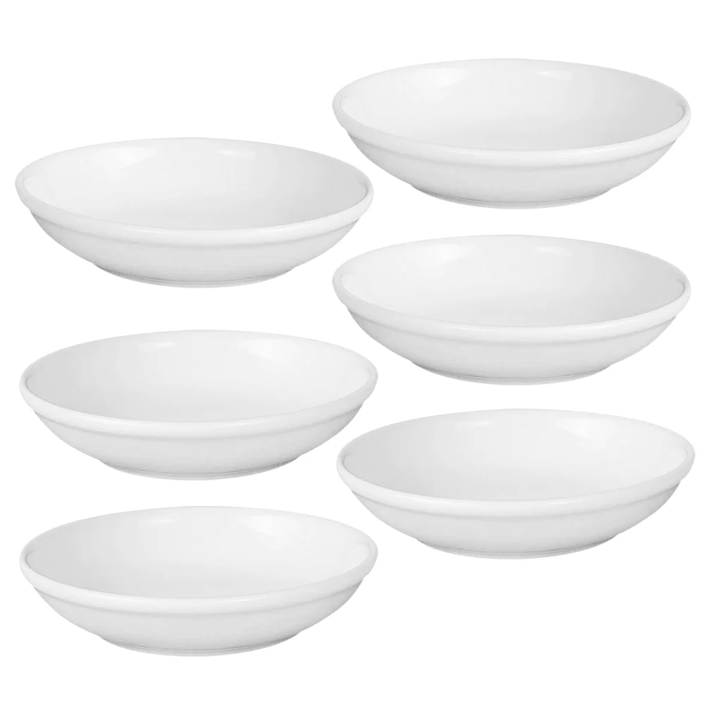 6 Pcs Wax Melting Dish Warmer Replacement Heater Round Dishes Ceramics Small Plate Holder Essential Oil Storage