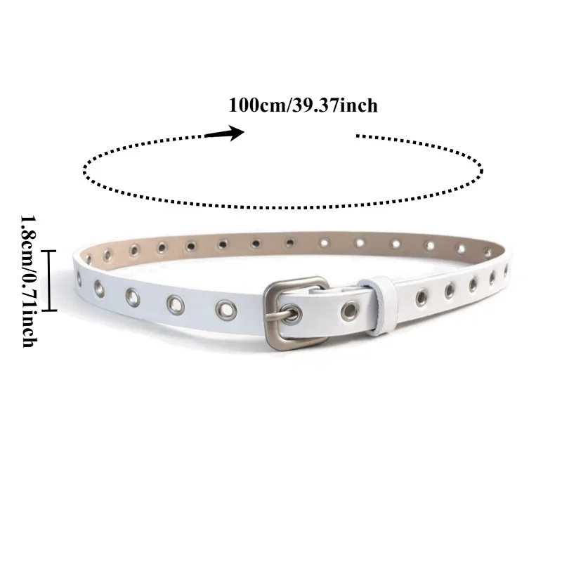 Korean-Style Openwork No-Hole-Punching Versatile Pin-Buckle Belt  Fashionable Slim Belts for Women to Accessorize Dresses
