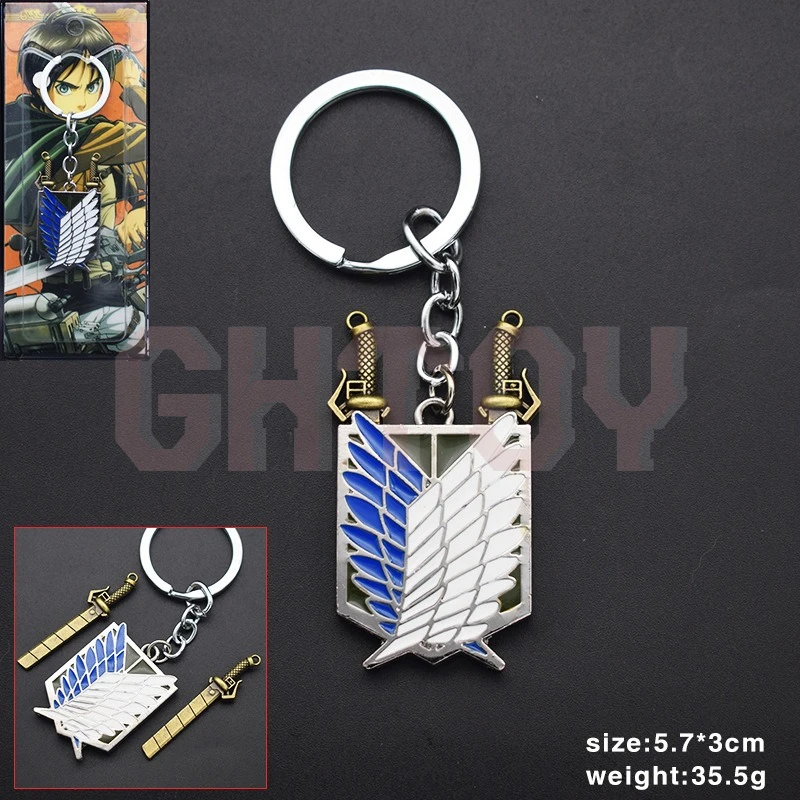 

6cm/2.36in Attack of the Giants Investigation Corps Allen Keychain Popular Anime Peripherals Metal Jewelry Backpack Car Pendants