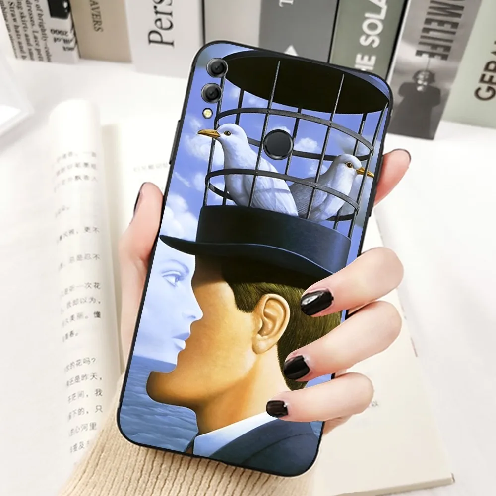 Rene Magritte Art Aesthetic Phone Case For Huawei Honor 10 lite 9 20 7A 9X 30 50 60 70 pro plus Soft Silicone Cover