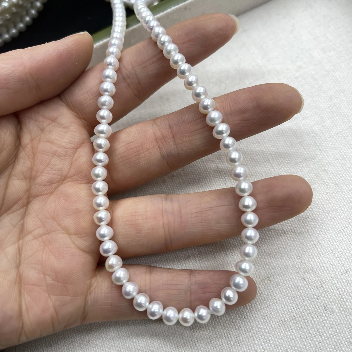

Бусины из натурального пресноводного жемчуга ААА 5-6 мм, круглые бусины из белого жемчуга для изготовления ювелирных изделий, женский браслет, ожерелье, аксессуары, подарок