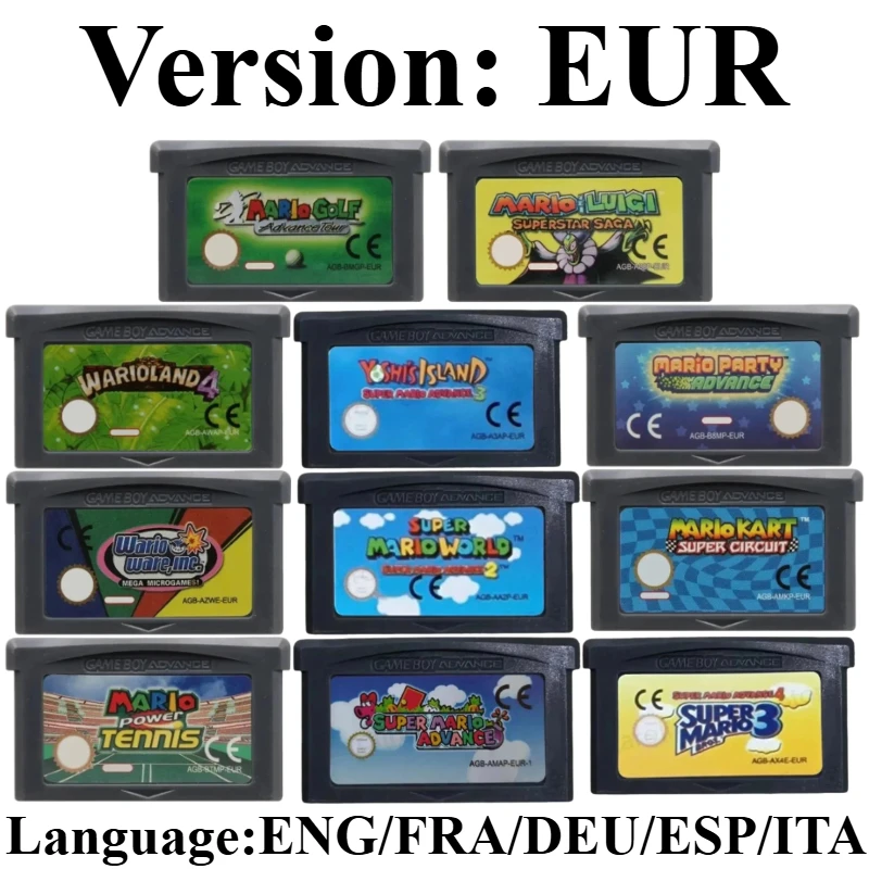 19 Styles GBA Game Cartridge Cards EUR & USA Version For Game Boy Advance GBA SP DS Lite Vintage Game Collection Gift