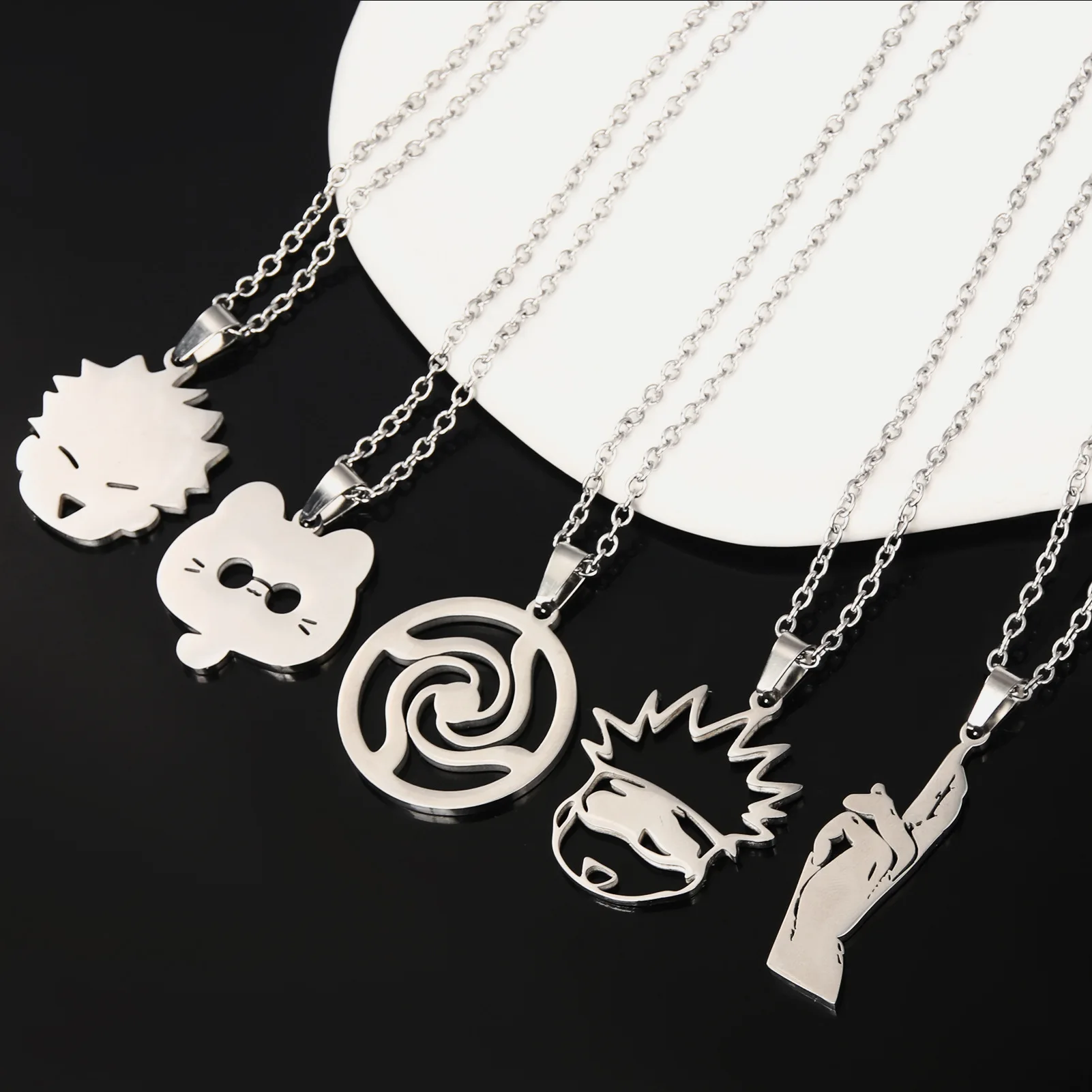 Jujutsu Kaisen Neko Gojo Satoru Necklace Satoru Cat Stainless Steel Pendants Anime Kawaii Creative Men Jewelry Fashion Fans Gift