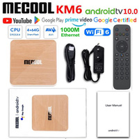 [Genuine]Global MECOOL KM6 TV Box Wifi 6 AV1 Google Certified Android10 4G 64G Amlogic S905X4 1000M LAN BT 5.0 Smart Set Top Box