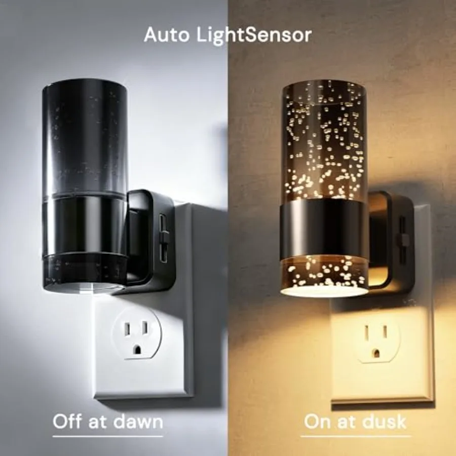 Night Lights Plug into Wall, Acrylic Bubble Night Light, Dimmable Nightlight with 0-100 LM, 3000K Plug in Night Light with Dusk