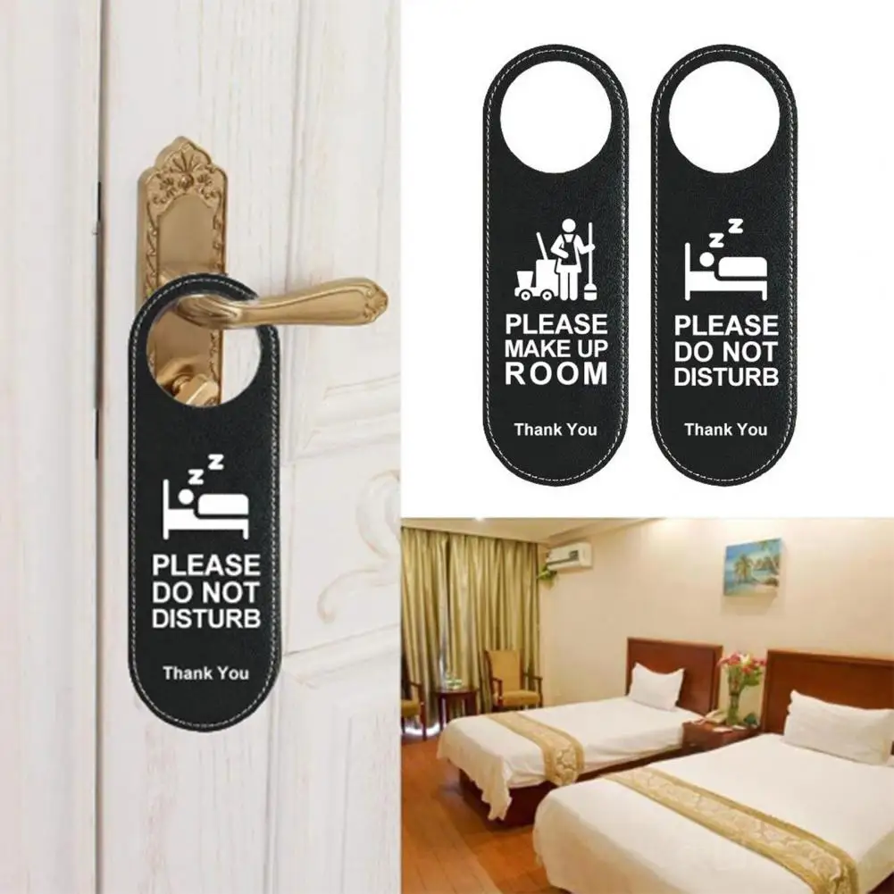 Door Sign Reusable Wear Resistant Do Not Disturb Please Knock Sign for Meeting Room Door Double-sided Easy to Hang Label Do Not