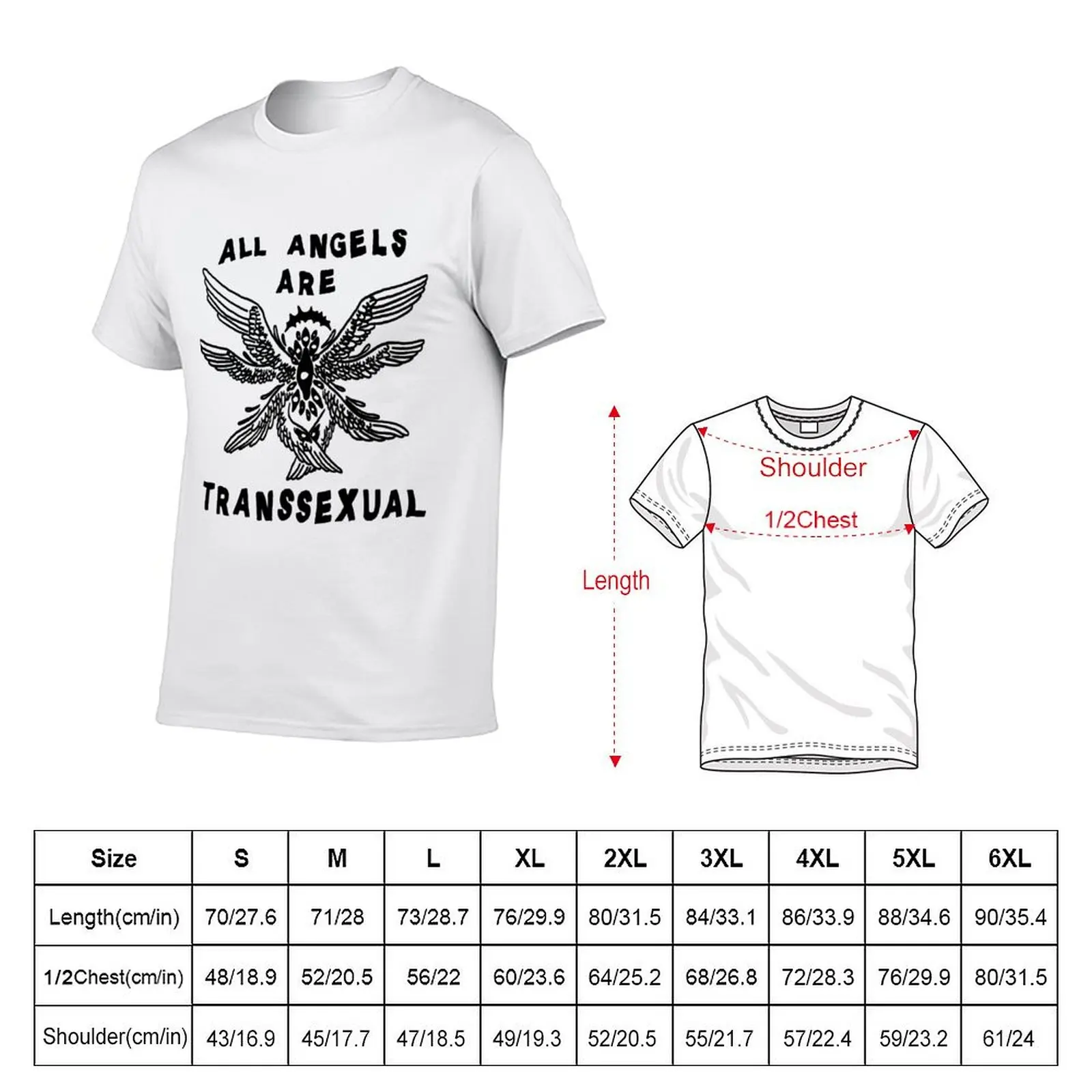 All angels are transsexual (shirt) T-Shirt Daily Work Short Sleeve Top