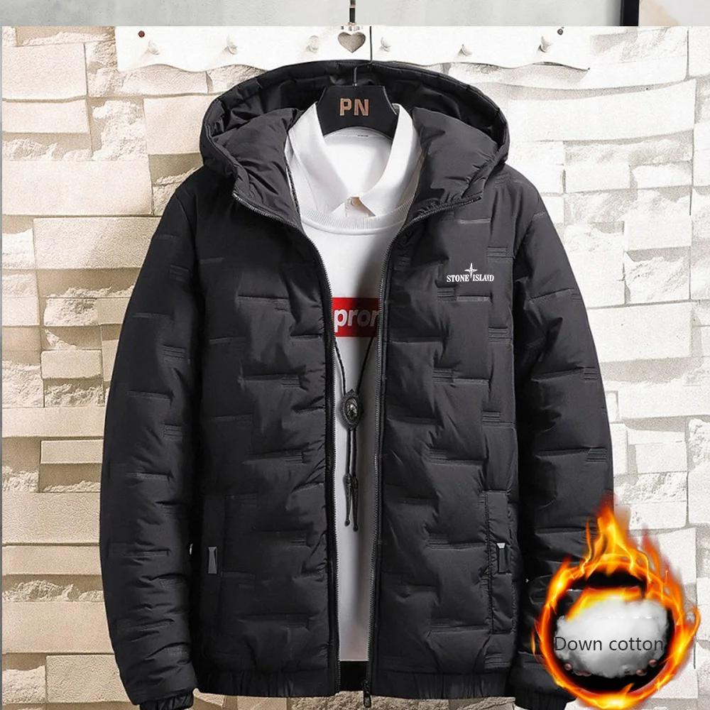 Street fashion trend cross-border men\'s winter coat new men\'s short style thick warm cotton coat hooded cotton jacket