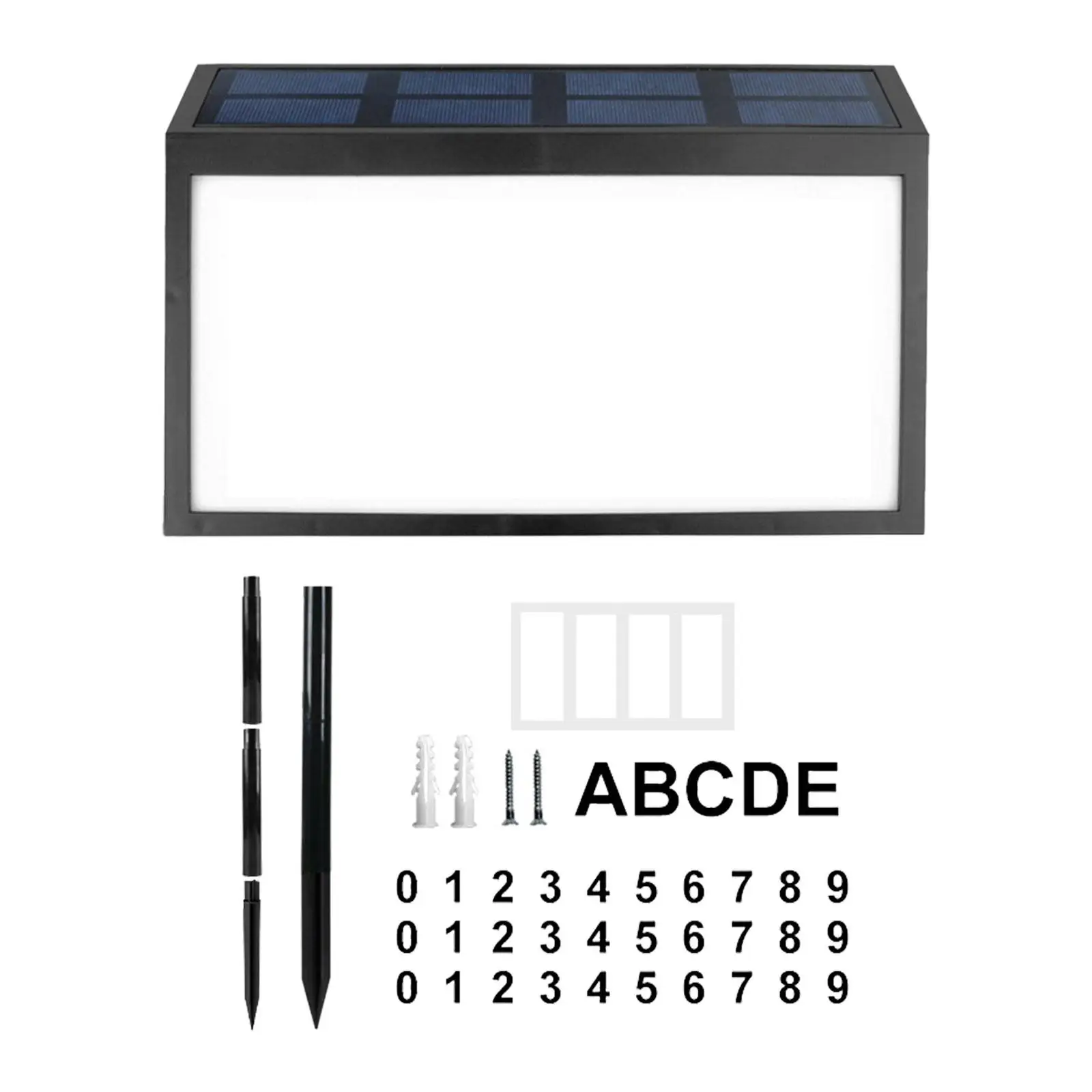 Solar Power Address Sign Waterproof Decorative Creative Illuminated Address Plaque for Outside Garden Home Decor Yard House