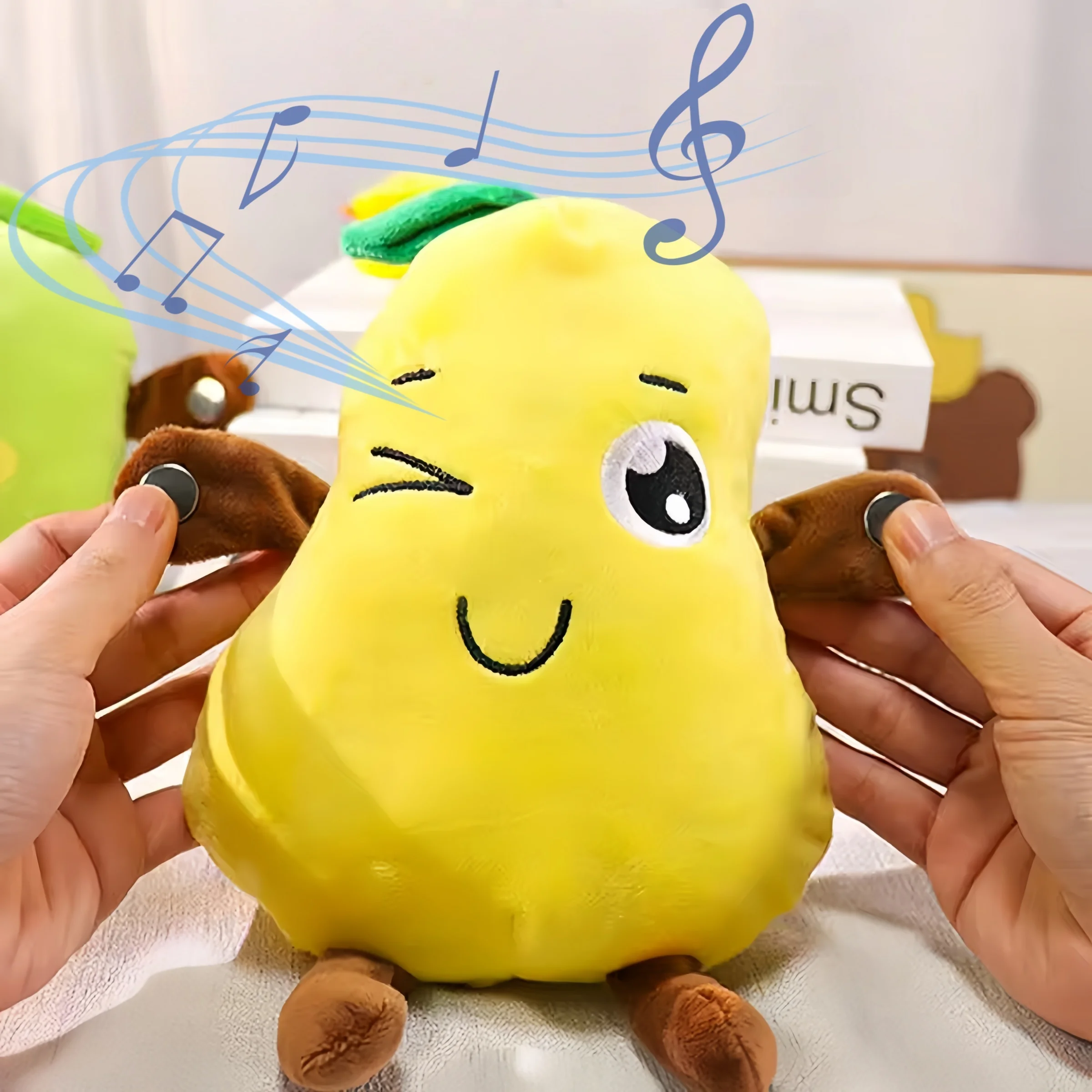 

Креативное пианино-игрушка «Фруктовый Яли» в форме груши с сенсорным управлением и ритмом — уникальная музыкальная интерактивная плюшевая игрушка для совместных игр родителей и детей