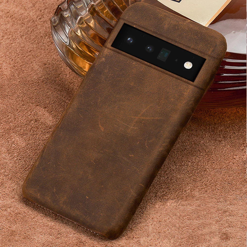 

LANGSIDI Brand Genuine Leather Case for Google Pixel 8 7 6 Pro 5 6A 6 4 4A 5A Retro Leather Protection Back Cover For Pixel 6A