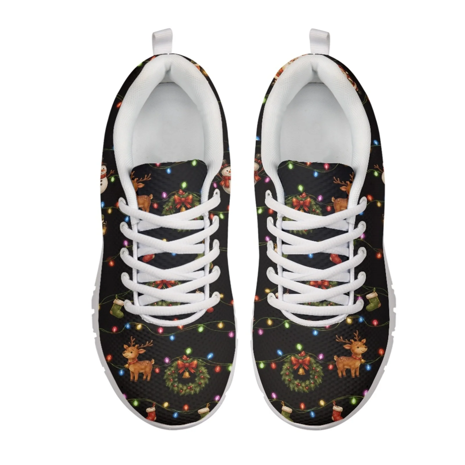 Coloranimal Christmas Festive Print Men Doctor Shoes for Hospital Women Durable Walking Footwear for Travel