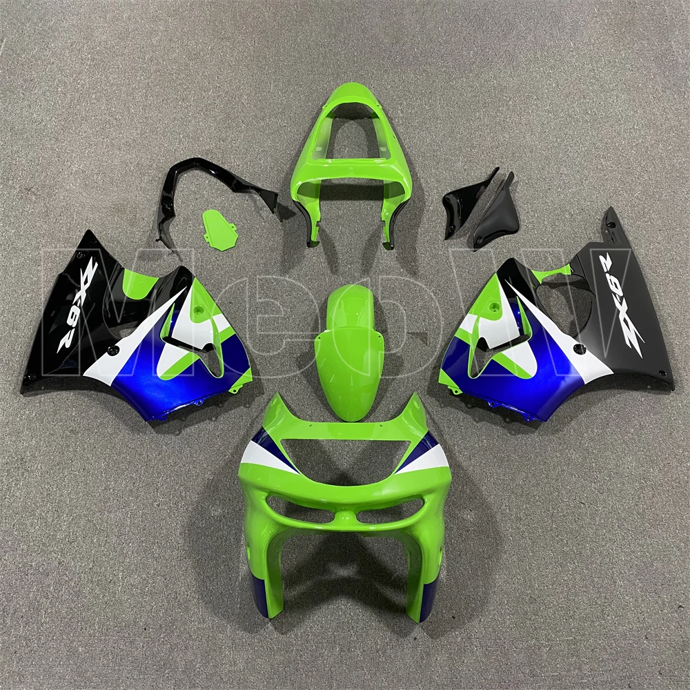 

Custom Motorcycle Fairings Kit Green Blue Black Bodywork Set for Ninja ZX6R 98 99 ZX 6R 1998 1999 ZX-6R