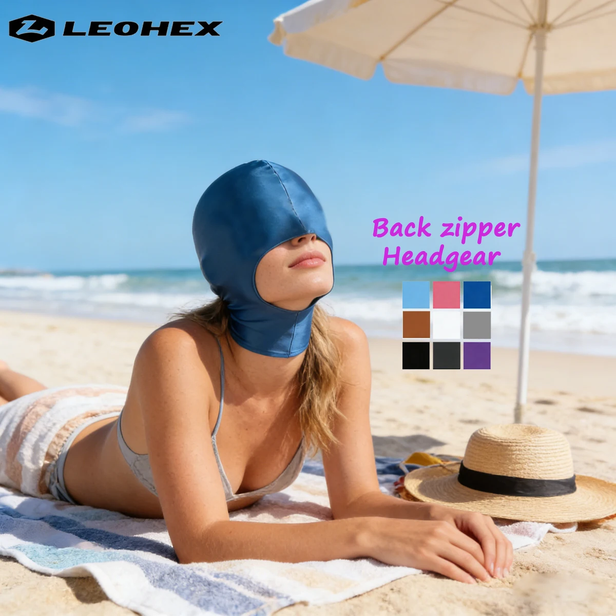 

LEOHEX Unisex Glossy Ice Silk Open Mouth Hole Headgear Sun Protection Full Face Mask Hood Outdoor Costume Role Play Cosplay Club