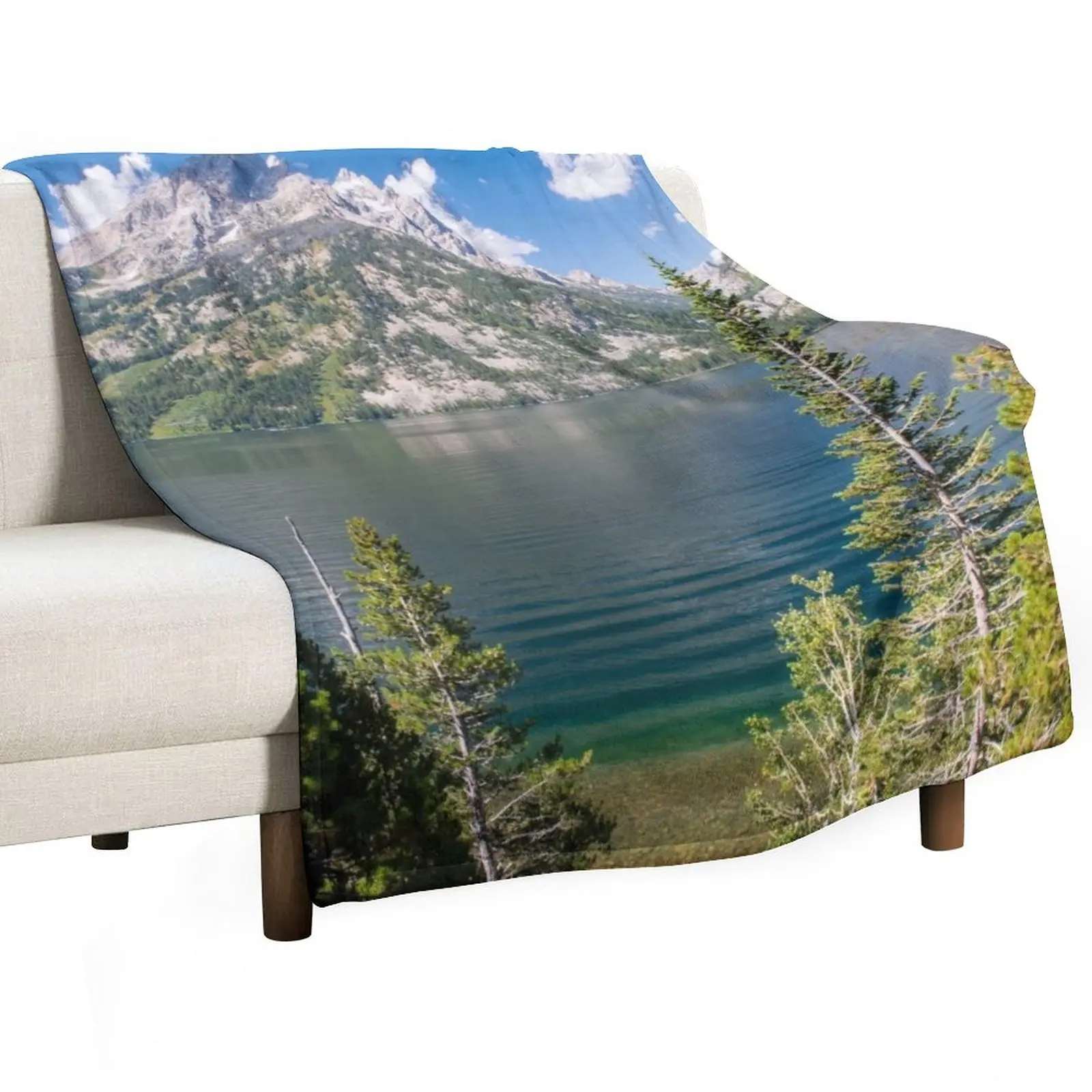 Jenny Lake, Grand Teton National Park Wyoming Throw Blanket Elegant Warm Throw Blanket for Hotel Home