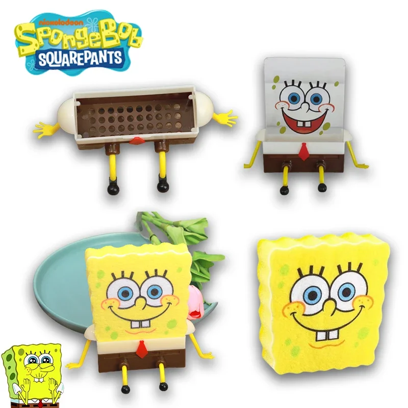 Bob esponja de armazenamento da cozinha pia dreno rack cesta esponja titular acessórios fornecimento doméstico criatividade bonito lavar louça